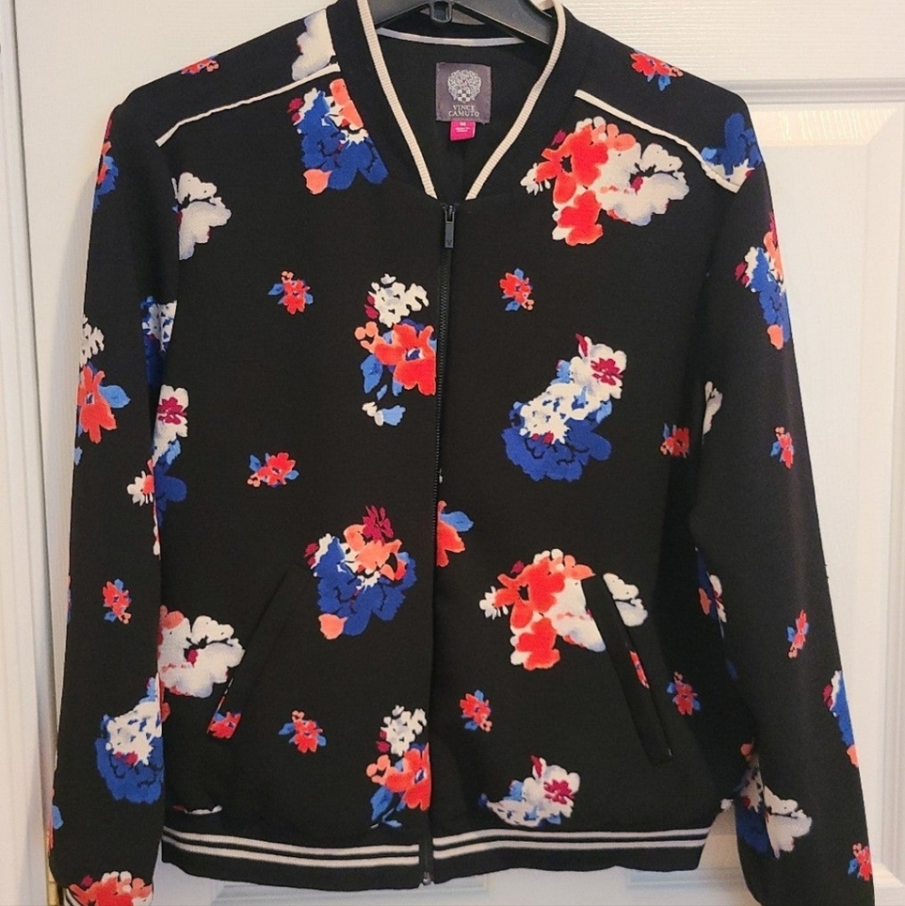 Vince Camuto floral bloom bomber jacket
